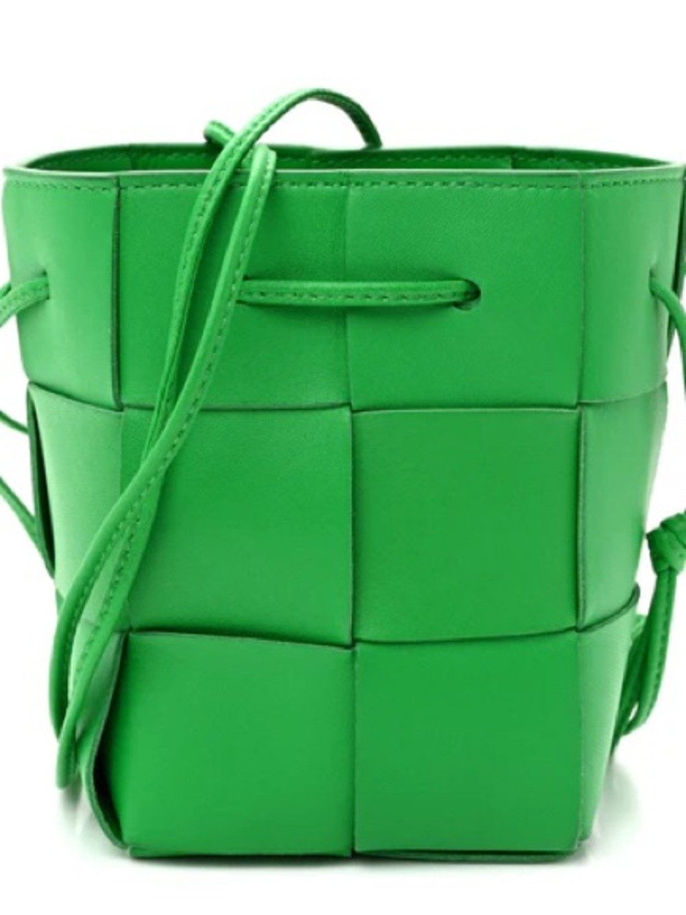 Green Woven Bucket Bag - Women's Crossbody